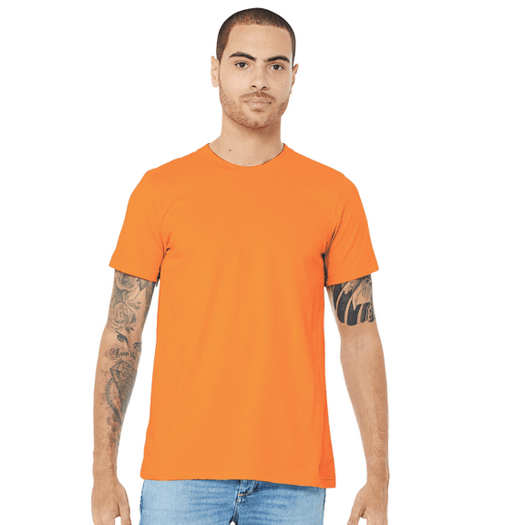 Bella Canvas Jersey Cotton T-Shirt, Men’s Short Sleeve Shirt for Arts & Crafts, Solid Tee, Burnt Orange, Size 3XL