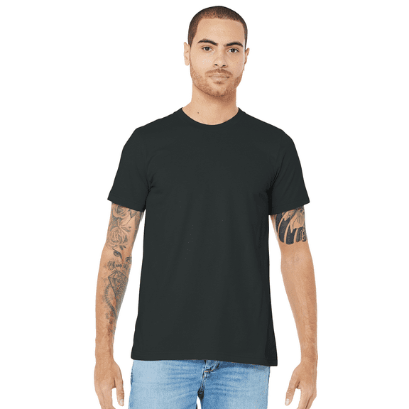 Bella   Canvas Jersey Cotton T-Shirt, Men’s Short Sleeve Shirt for Arts & Crafts, Solid Tee, Dark Grey, Size 3XL