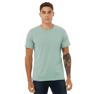 Bella   Canvas Jersey Cotton T-Shirt, Men’s Short Sleeve Shirt for Arts & Crafts, Solid Tee, Dusty Blue, Size M