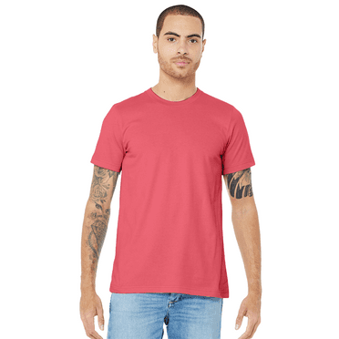 Bella   Canvas Jersey Cotton T-Shirt, Men’s Short Sleeve Shirt for Arts & Crafts, Solid Tee, Vintage Red, Size M
