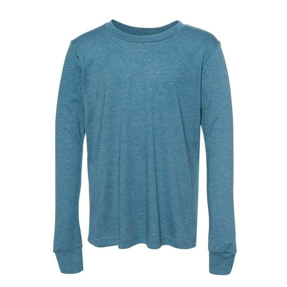 Bella + Canvas Jersey Long-Sleeve T-Shirt (3501) Heather Deep Teal, 2XL
