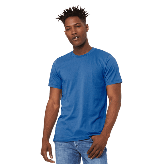 Bella Canvas Jersey T-Shirt Single Pack, Men's Crewneck Short Sleeves Columbia Blue Tee, S