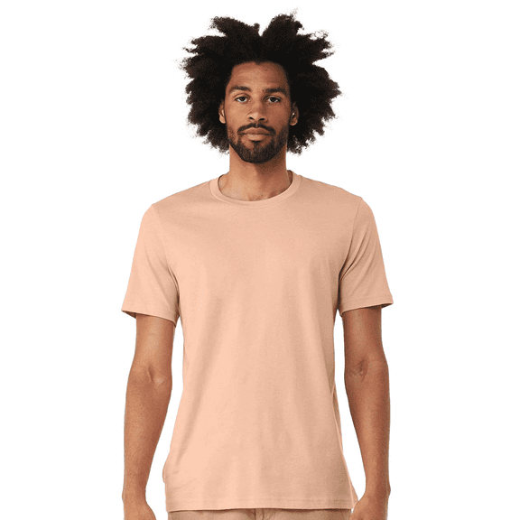 Bella Canvas Jersey T-Shirt Single Pack, Men's Crewneck Short Sleeves Peach Tee, 3XL