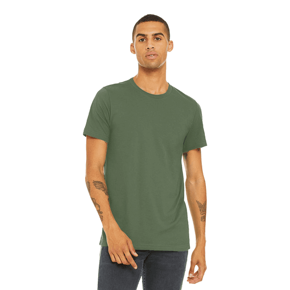 Bella Canvas Jersey T-Shirt Single Pack, Men's Crewneck Short Sleeves Pine Tee, XL