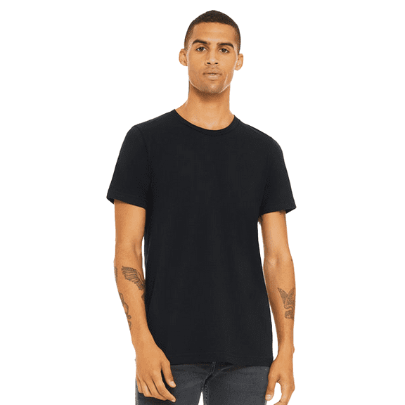 Bella Canvas Jersey T-Shirt Single Pack, Men's Crewneck Short Sleeves Vintage Black Tee, 3XL