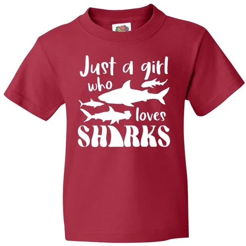 Bella Canvas Just A Girl Who Loves Sharks Protect Conserve Save Ocean Toddler Shirt