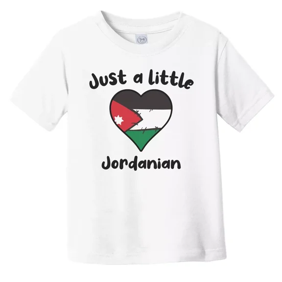 Bella Canvas Just A Little Jordanian Cute Jordan Flag Heart Toddler T-Shirt