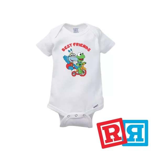 Bella Canvas Kermit & Gonzo Gerber Baby OnesieÂ® Cotton Unisex White Short Sleeve Bodysuit