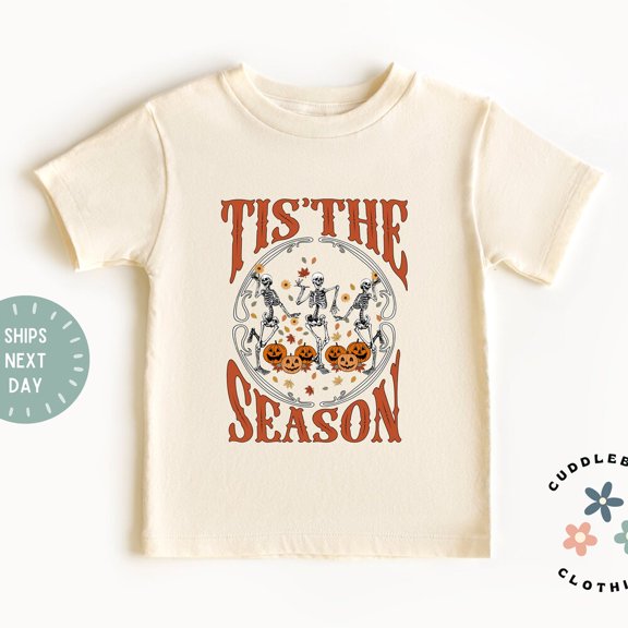 Bella Canvas Kids Shirt, Tis The Season Skeletons Kids Tee, Kids Shirt, Happy Halloween, Boy Girl Gift, Kids Tee