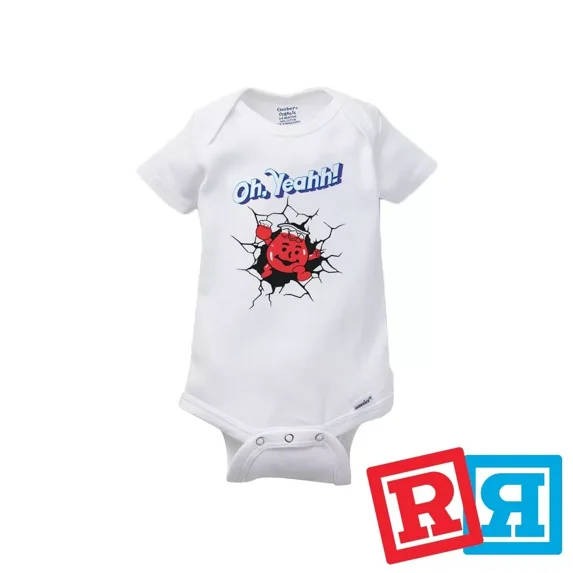 Bella Canvas Kool Aid Man Gerber Baby Onesie® Cotton Unisex White Short Sleeve Bodysuit