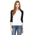 thumbnail image 1 of Bella + Canvas Ladies' Baby Rib 3/4-Sleeve Contrast Raglan T-Shirt - B2000, 1 of 4