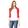 thumbnail image 1 of Bella + Canvas Ladies' Baby Rib 3/4-Sleeve Contrast Raglan T-Shirt - B2000, 1 of 4