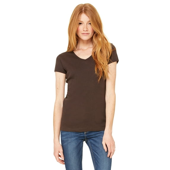 Bella + Canvas Ladies' Baby Rib Short-Sleeve V-Neck T-Shirt 1005