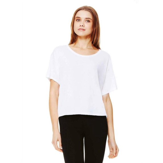 Bella + Canvas Ladies' Flowy Boxy Tee - White - Large