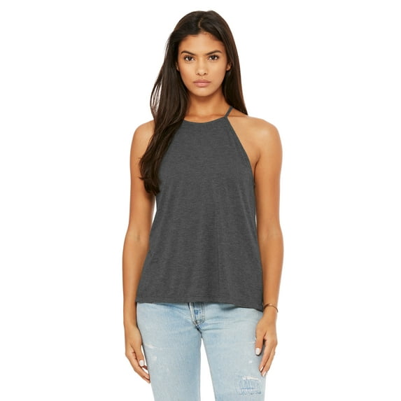 BE 8809 LAD FLOWY HIGH NK TANK (DARK GRY HEATHER 2XL)