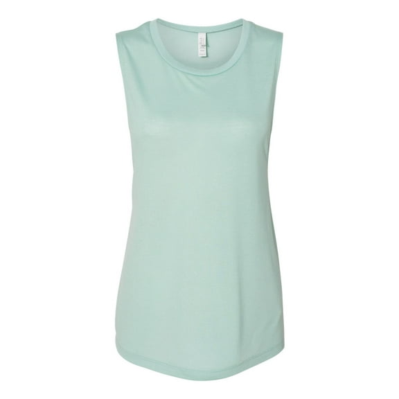 "Bella   Canvas Ladies' Flowy Scoop Muscle Tank, Dusty Blue - S"
