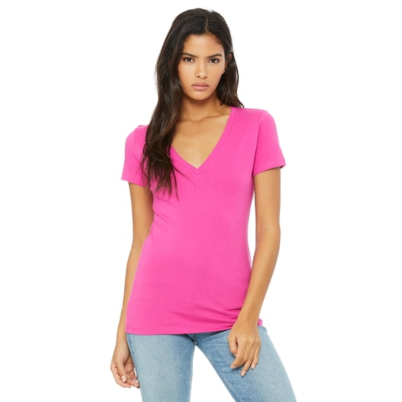 Bella + Canvas Ladies' Jersey Short-Sleeve Deep V-Neck T-Shirt - B6035