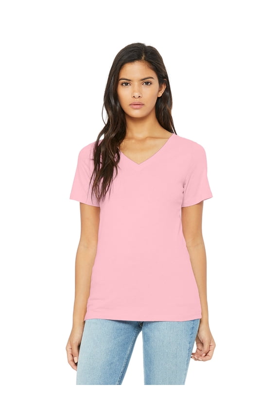 Bella + Canvas Ladies' Relaxed Jersey Short-Sleeve V-Neck T-Shirt - 6405