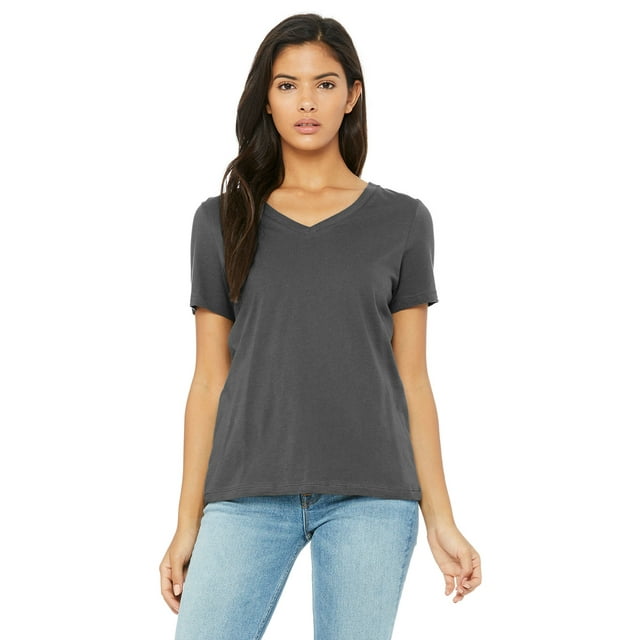 Bella + Canvas Ladies' Relaxed Jersey Short-Sleeve V-Neck T-Shirt - 6405