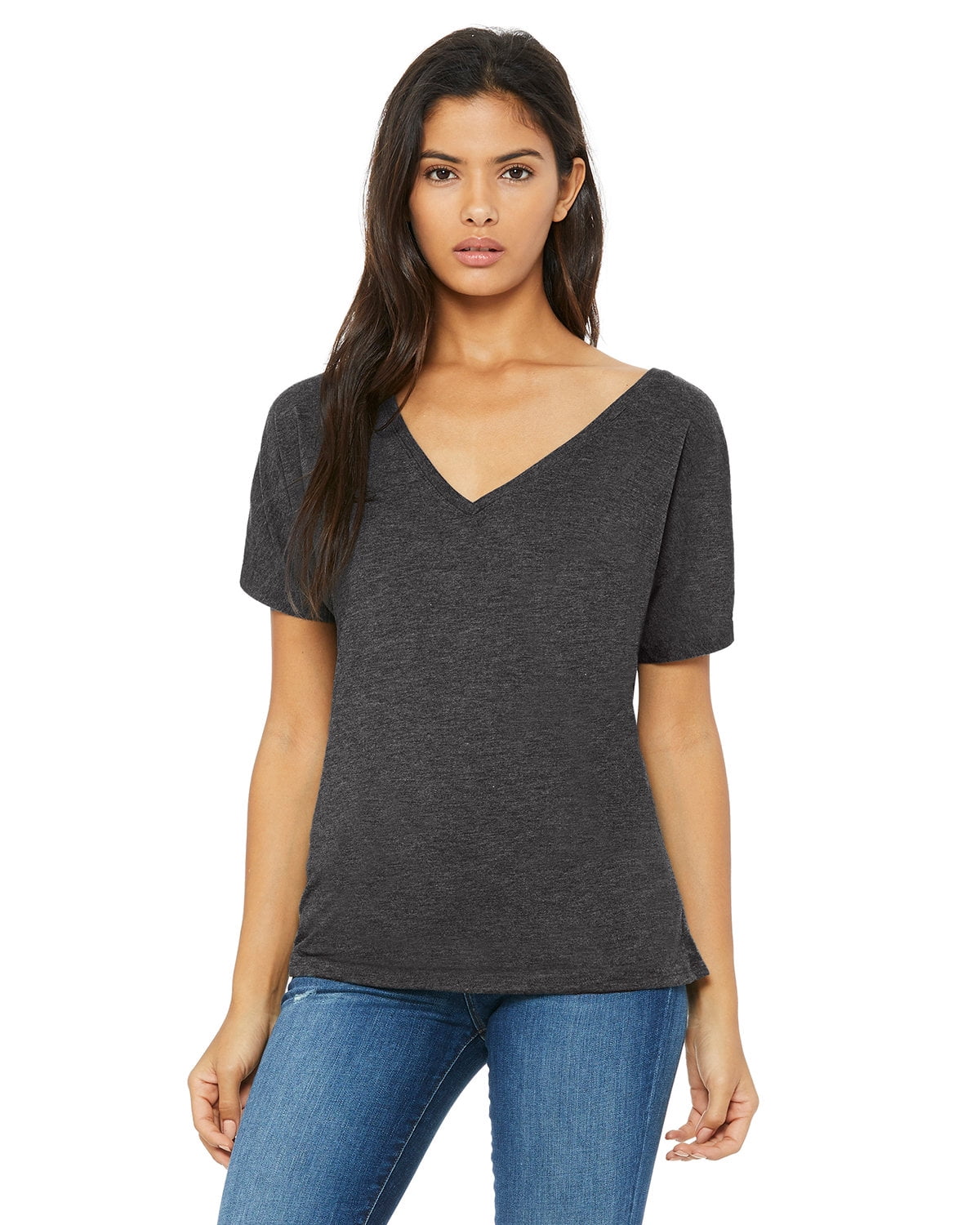 Bella Canvas Ladies Slouchy V Neck T Shirt 8815 Walmart