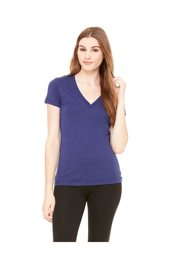 Bella + Canvas Ladies' Triblend Short-Sleeve Deep V-Neck T-Shirt - 8435