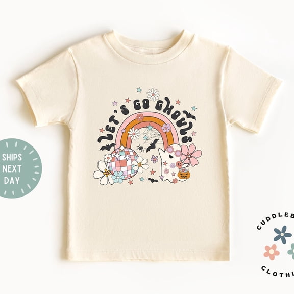 Bella Canvas Let's Go Ghouls Toddler Shirt, Kids Shirt, Cute Toddler Tee, Retro Girl Tee