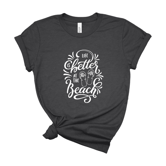 Bella Canvas Life is Better at the Beach Vacation Graphic Print Cotton Tee