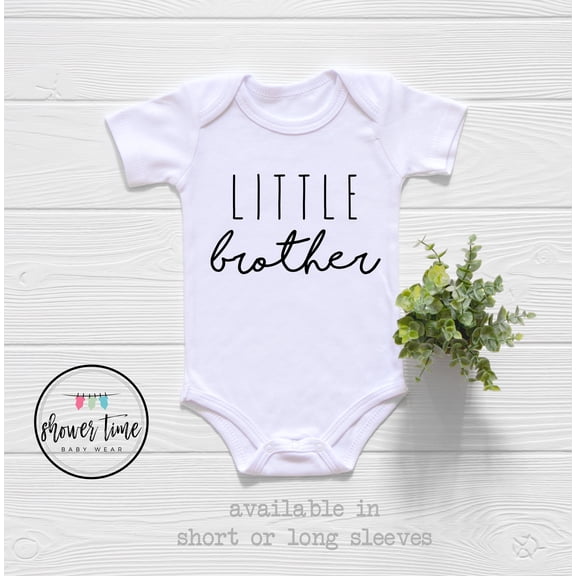 Bella Canvas with Little Brother-Little Brother -Little Brother Baby Gift-Little Brother Announcement-Little Brother Coming Home Outfit Cool Baby Clothing Baby Boy or Girl Bodysuit Gift
