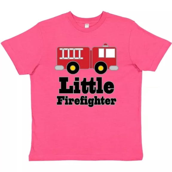 Bella Canvas Little Firefighter Fire Engine Toddler T-Shirt Firetruck Fireman Kids