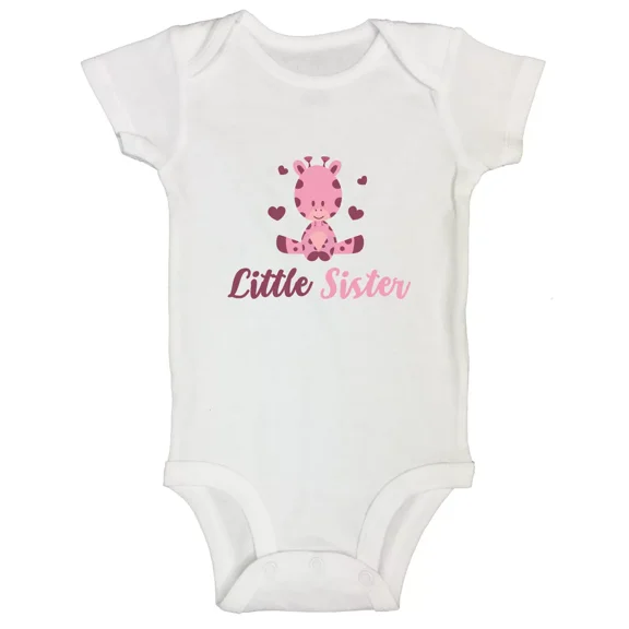 Bella Canvas Little Sister Baby Shirt Bodysuit Bday Gift For NewbornGirl Outfit