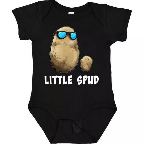 Bella Canvas Little Spud Potato Father And Child Baby Fathers Day Dad Pun Bodysuit