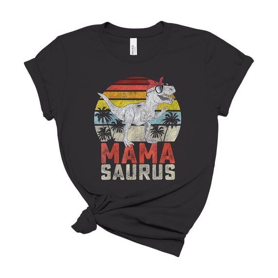 Bella Canvas Mamasaurus T Shirt Vintage Dinosaur Mom Graphic Tee