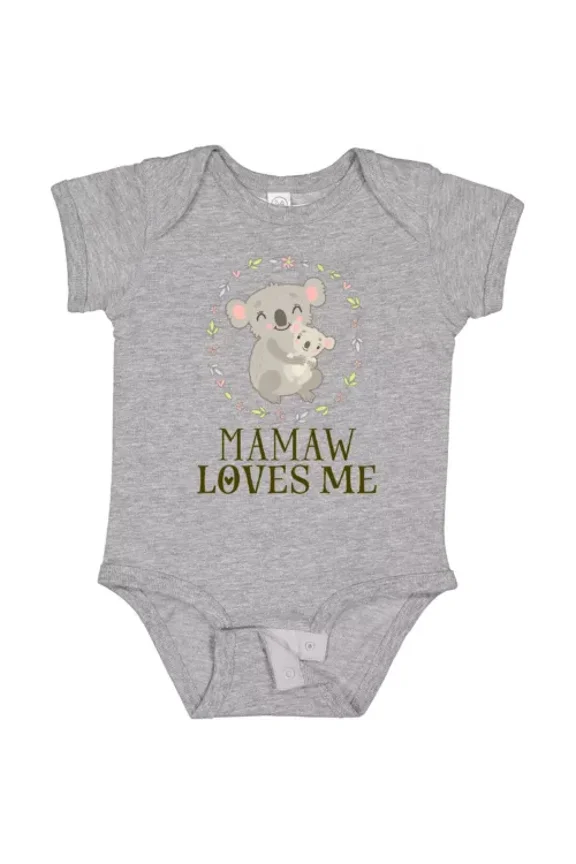 Bella Canvas Mamaw Loves Me Koala Bear Baby From Grandchildren Grandchild Bodysuit