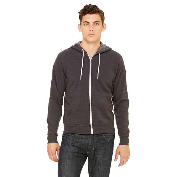 Bella Canvas Men'S 3739 Unisex Poly-Cotton Fleece Full-Zip Hoodie