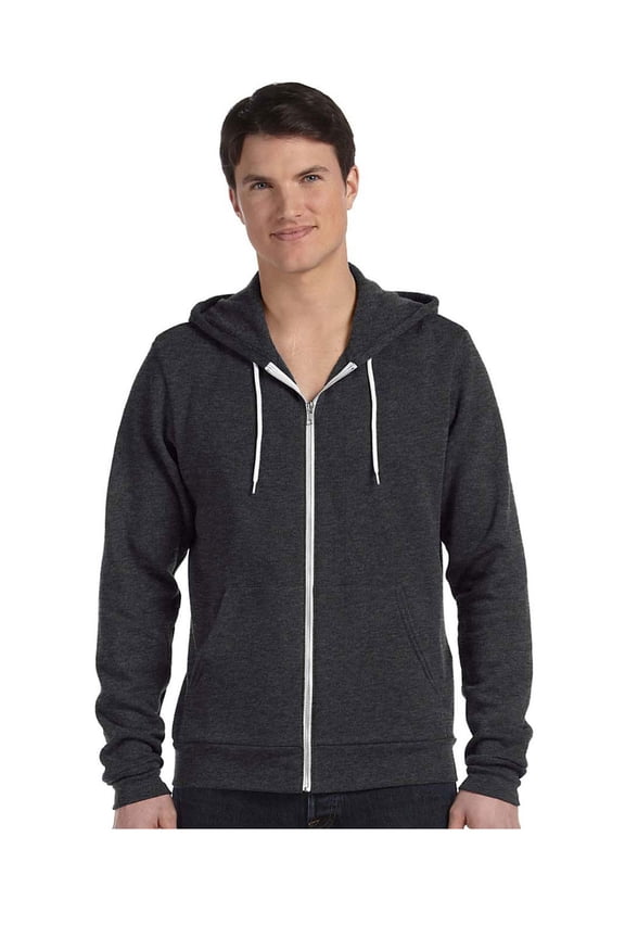 Bella Canvas Men'S 3739 Unisex Poly-Cotton Fleece Full-Zip Hoodie