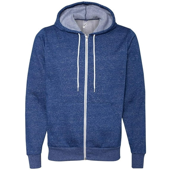 Bella Canvas Men's 3739 Unisex Poly-Cotton Fleece Full-Zip Hoodie (Digital Blue, Small)