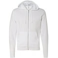 thumbnail image 1 of Bella Canvas Men's 3739 Unisex Poly-Cotton Fleece Full-Zip Hoodie (White, X-Small), 1 of 5