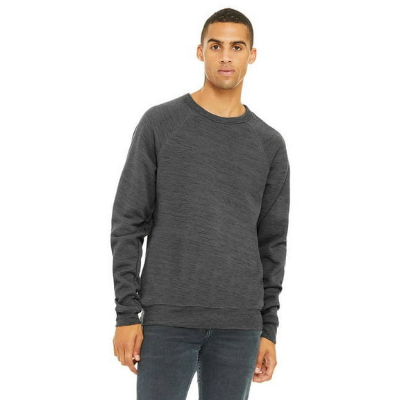 Bella Canvas Men's 3901 Unisex Sponge Fleece Crew Neck Sweatshirt X-Small Dark Grey Marble Fleck