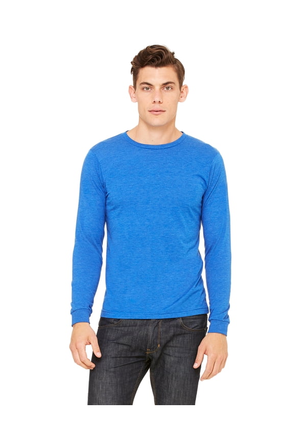 Bella + Canvas Men's Jersey Long Sleeve Tee , 3513 , TRUE ROYAL TRBLN , X-Large
