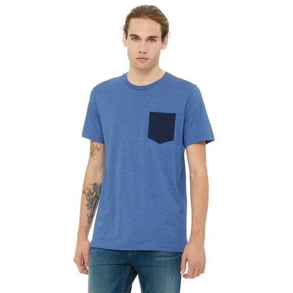 CN 3021 4.2OZ RS CTTN PCKT TEE (HTHR TR ROY/ NVY S)