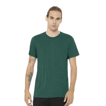 Bella Canvas Men's Jersey T-Shirt, CVC Short Sleeve Crewneck Heather Forest Tee, 4XL