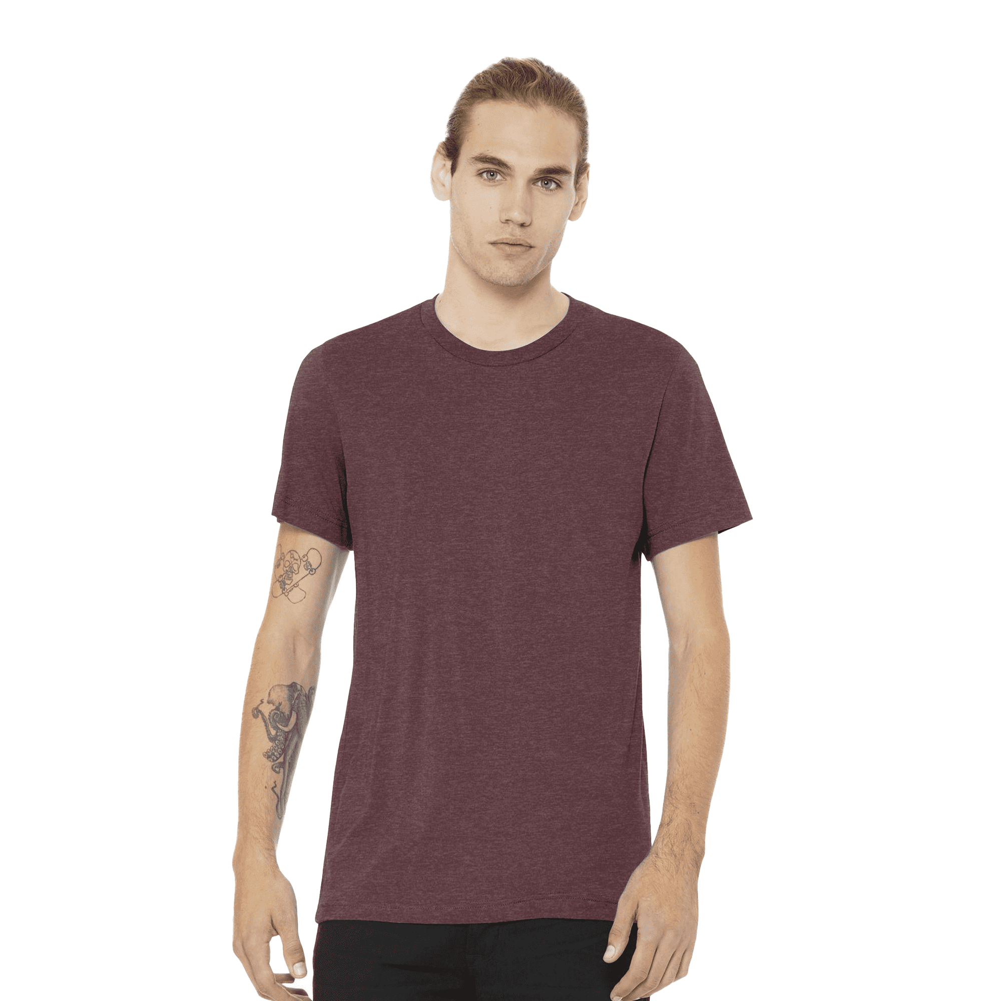 Bella Canvas Men's Jersey T-Shirt, CVC Short Sleeve Crewneck Heather ...