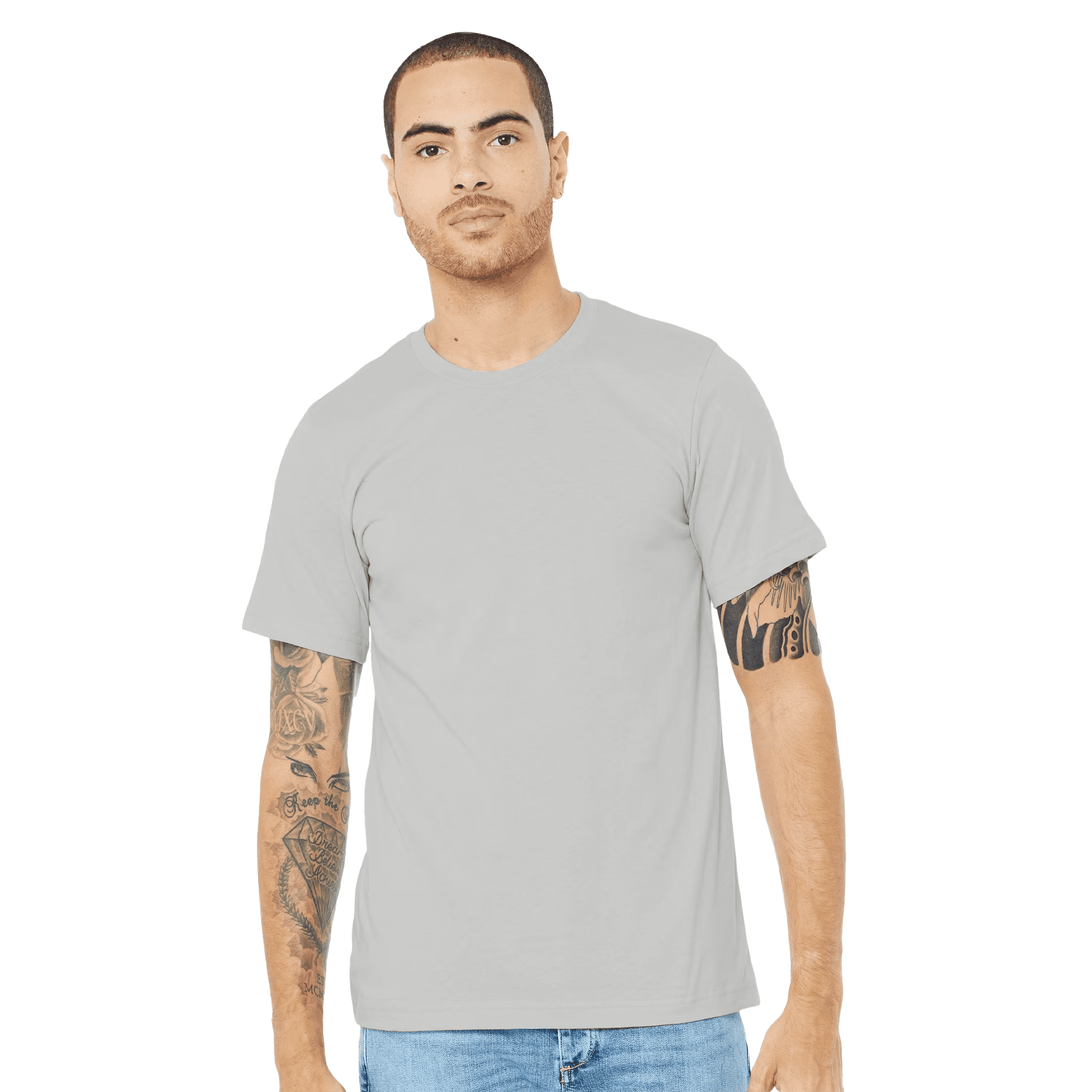 Bella Canvas Men's Jersey T-Shirt, CVC Short Sleeve Crewneck Heather ...