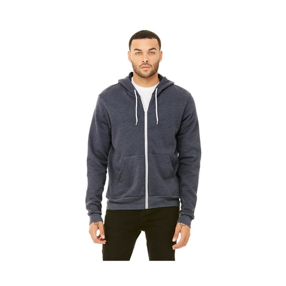 Bella Canvas Men's Poly-Cotton Fleece Full-Zip Hoodie, Style 3739