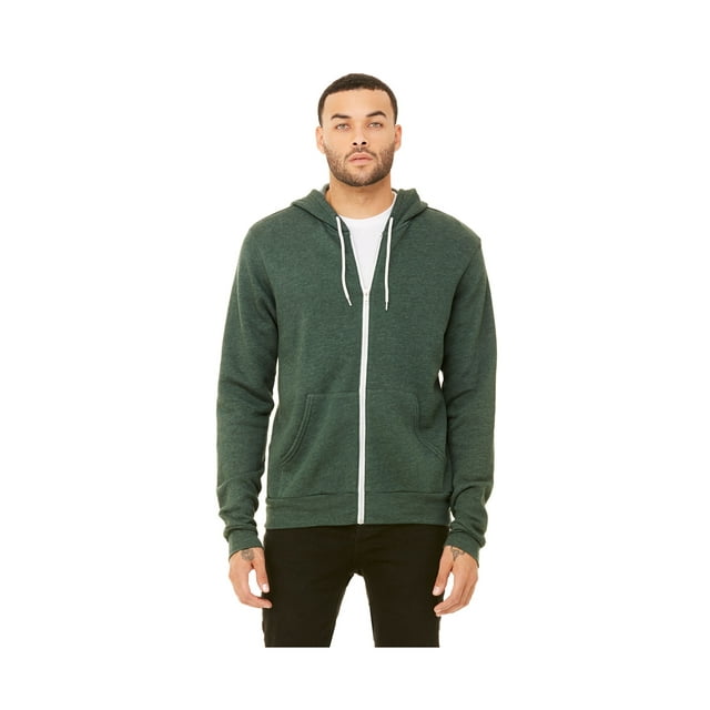 Bella + Canvas Men's Poly-Cotton Fleece Full-Zip Hoodie, Style 3739