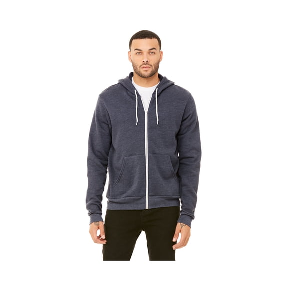 Bella + Canvas Men's Poly-Cotton Fleece Full-Zip Hoodie, Style 3739