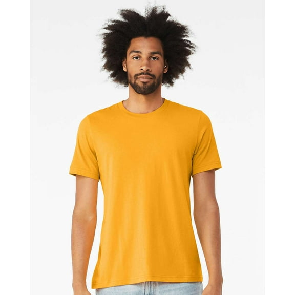 Bella Canvas Mens CVC Jersey Tee, L, Heather Gold