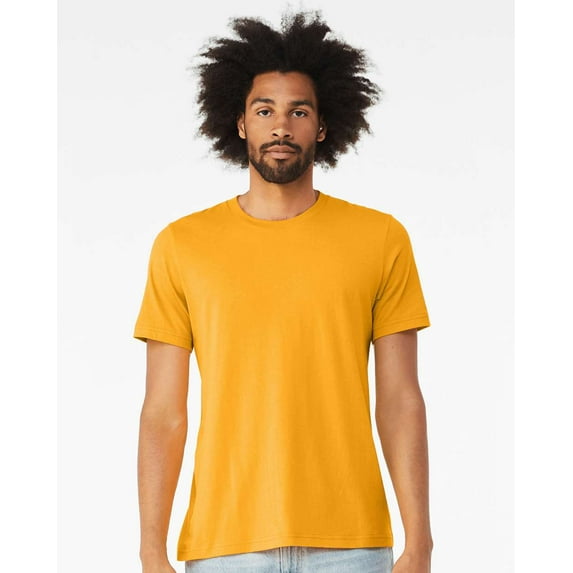 Bella Canvas Mens CVC Jersey Tee, L, Heather Gold