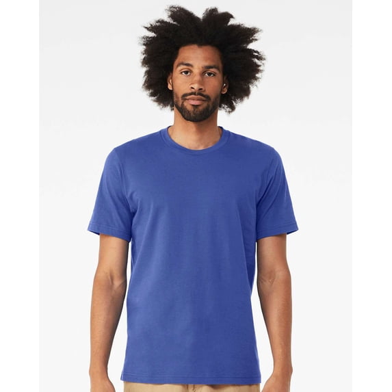 Bella Canvas Mens CVC Jersey Tee, L, Solid True Royal Blend