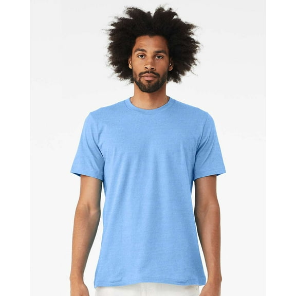 Bella Canvas Mens CVC Jersey Tee, M, Heather Carolina Blue